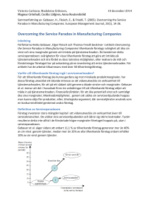Overcoming the Service Paradox in Manufacturing Companies