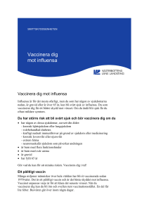 Riskgrupper för influensavaccination, svenska