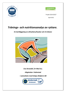 Tränings- och nutritionsanalys av ryttare.