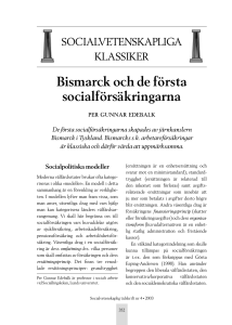 Bismarck och de första socialförsäkringarna