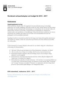 Reviderad verksamhetsplan och budget för 2015
