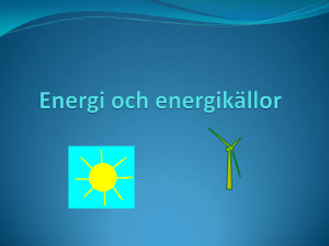 Energi och energikällor