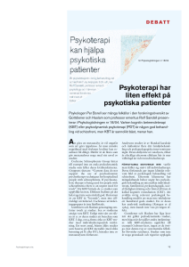 Psykoterapi har liten effekt på psykotiska patienter