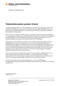 Patientinformation protein S