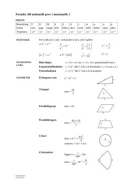 Formler Till Nationellt Prov I Matematik Kurs A