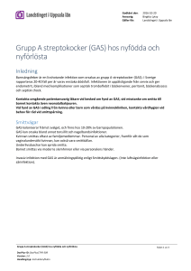 Grupp A streptokocker (GAS) hos nyfödda och nyförlösta
