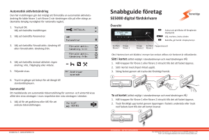 Snabbguide företag - SE5000 Digital Tachograph