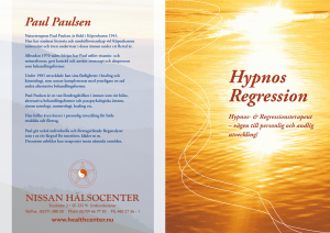Hypnos Regression - Nissan Hälsocenter