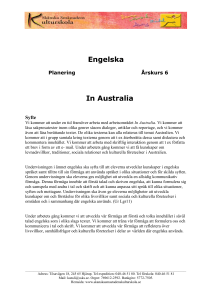 Engelska Planering Årskurs 6 In Australia Syfte Vi kommer att under
