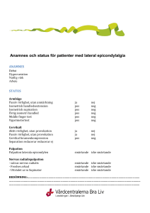 Bilaga 1 Anamnes och status för patienter med lateral epicondylalgia