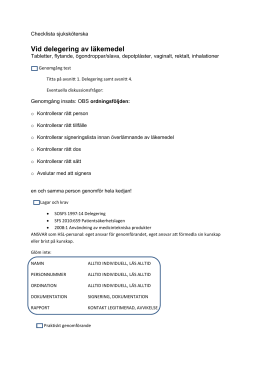 delegering läkemedel undersköterska