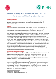 Inbjudan utbildning i KIBB behandlingsmodell 2016-2017