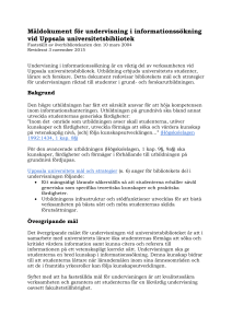 Måldokument för undervisning i informationssökning vid Uppsala