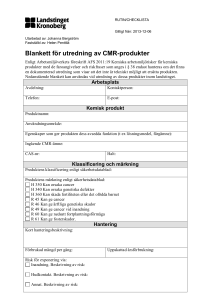 Blankett för utredning av CMR-produkter