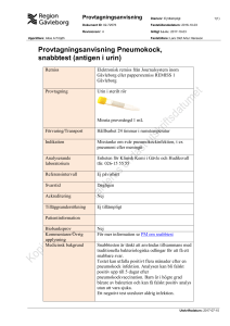 Provtagningsanvisning Pneumokock, snabbtest (antigen i urin)