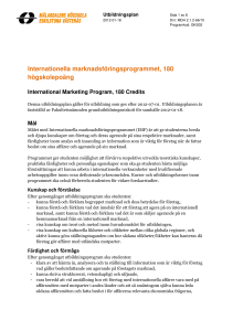Internationella marknadsföringsprogrammet, 180 högskolepoäng