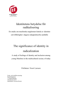 Identitetens betydelse för radikalisering The significance of identity