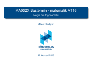 MA002X Bastermin - matematik VT16