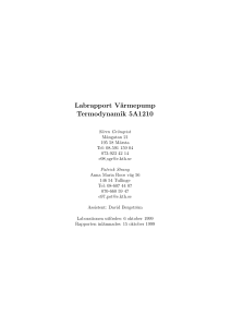 Labrapport Värmepump Termodynamik 5A1210