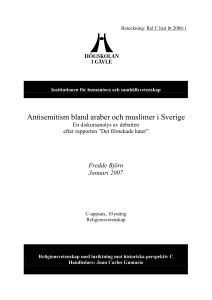 Antisemitism bland araber och muslimer i Sverige