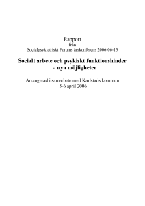 Rapport - Socialpsykiatriskt Forum