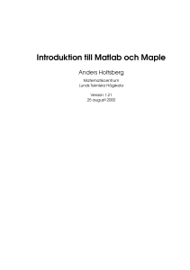 Introduktion till Matlab och Maple