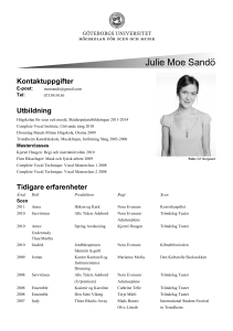 Julie Moe Sandö - Högskolan för scen och musik