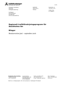 Regionalt trafikförsörjningsprogram för Stockholms län Bilagor