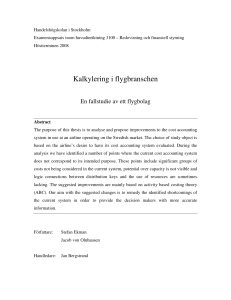 Kalkylering i flygbranschen - Stockholm School of Economics