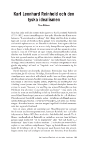 Karl Leonhard Reinhold och den tyska idealismen