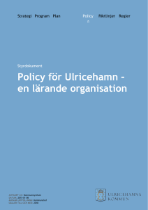 Policy för Ulricehamn – en lärande organisation