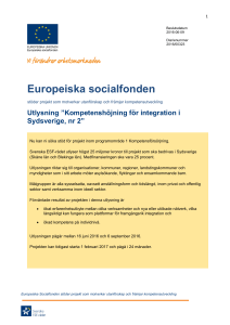Kompetenshöjning för integration i Sydsverige - Svenska ESF