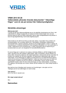 VRBK 2013 05 28 Vattenrådets yttrande rörande dokumentet