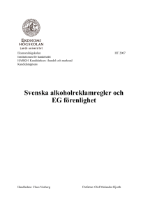 Svenska alkoholreklamregler och EG förenlighet