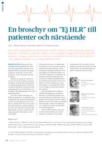 En broschyr om ”Ej HLR” till patienter och närstående