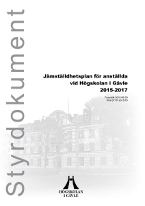 Jämställdhetsplan för anställda vid Högskolan i Gävle 2015-2017