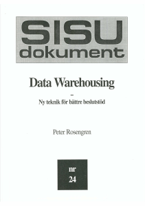 Data Warehousing - CNet Svenska AB