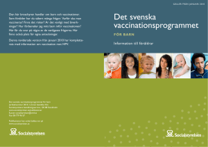 Det svenska vaccinationsprogrammet för barn