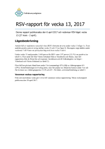 RSV-rapport för vecka 13, 2017