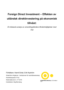 Foreign Direct Investment – Effekten av utländsk direktinvestering på
