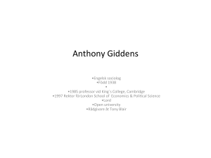 Anthony Giddens - UU Studentportalen