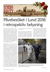 Påvebesöket i Lund 2016 i retrospektiv belysning