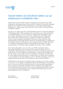 Svenskt Vattens och Stockholm Vattens syn på avfallskvarnar