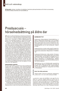 Presbyacusis – hörselnedsättning på äldre dar
