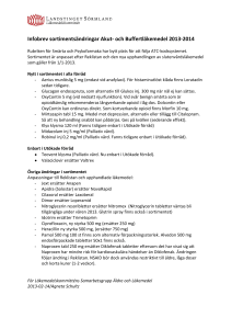 Infobrev sortimentsändringar Akut- och Buffertläkemedel 2013-2014