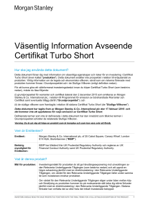 Väsentlig Information Avseende Certifikat Turbo