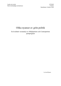 Olika nyanser av grön politik - Lund University Publications