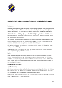AIK Fotbollsförenings principer för ägande i AIK Fotboll AB (publ)