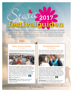 Space of Love festival 2–11 juni Sexsibilityfestivalen 14–18 juni