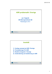 ASR problematik i Sverige Innehåll